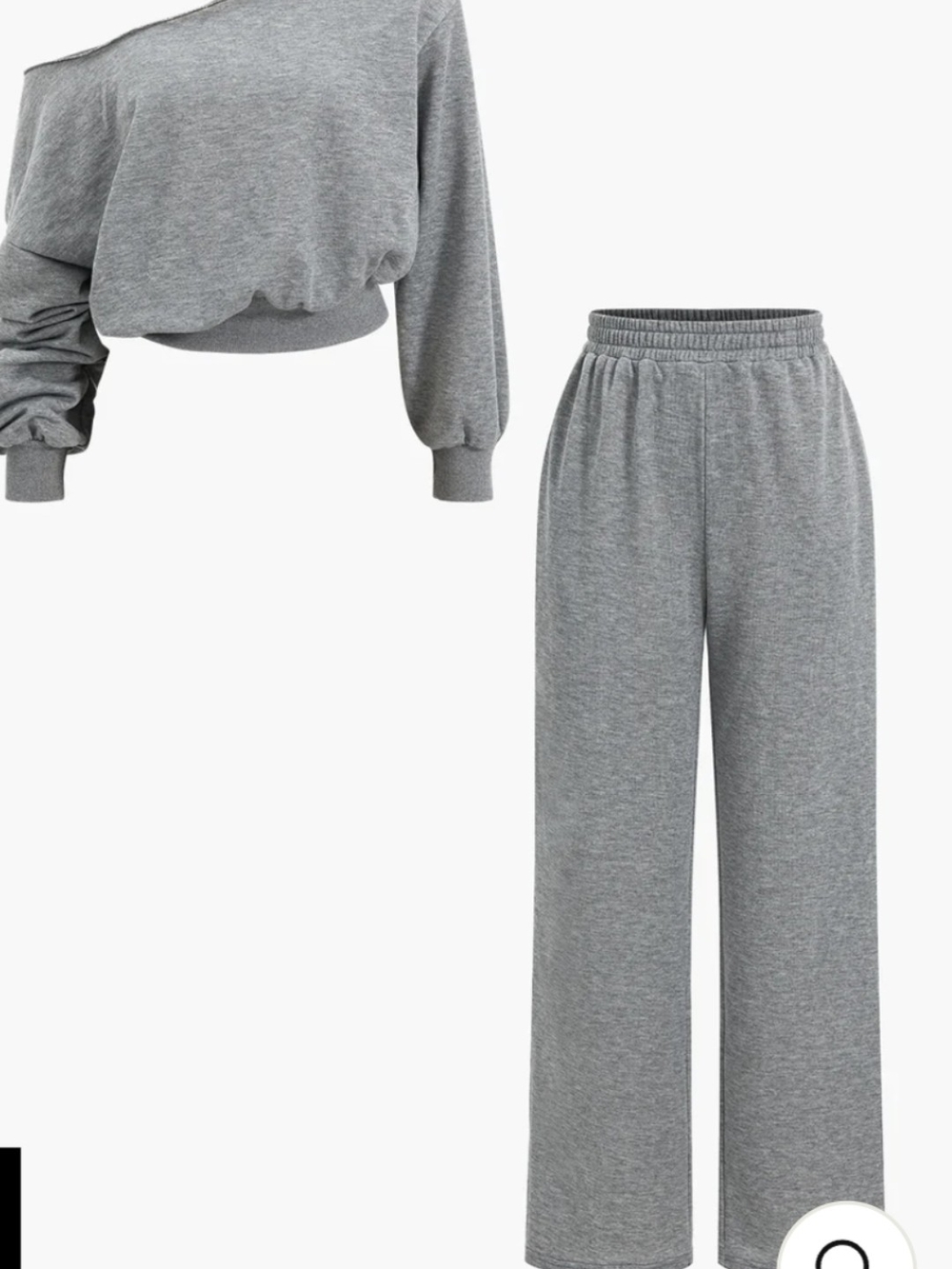 Brand New w/Tags Gray Asymetrical Sweatshirt and Pants with Elastic Hem-Large